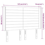 LED posteljno vzglavje črno 147x16x118/128 cm blago