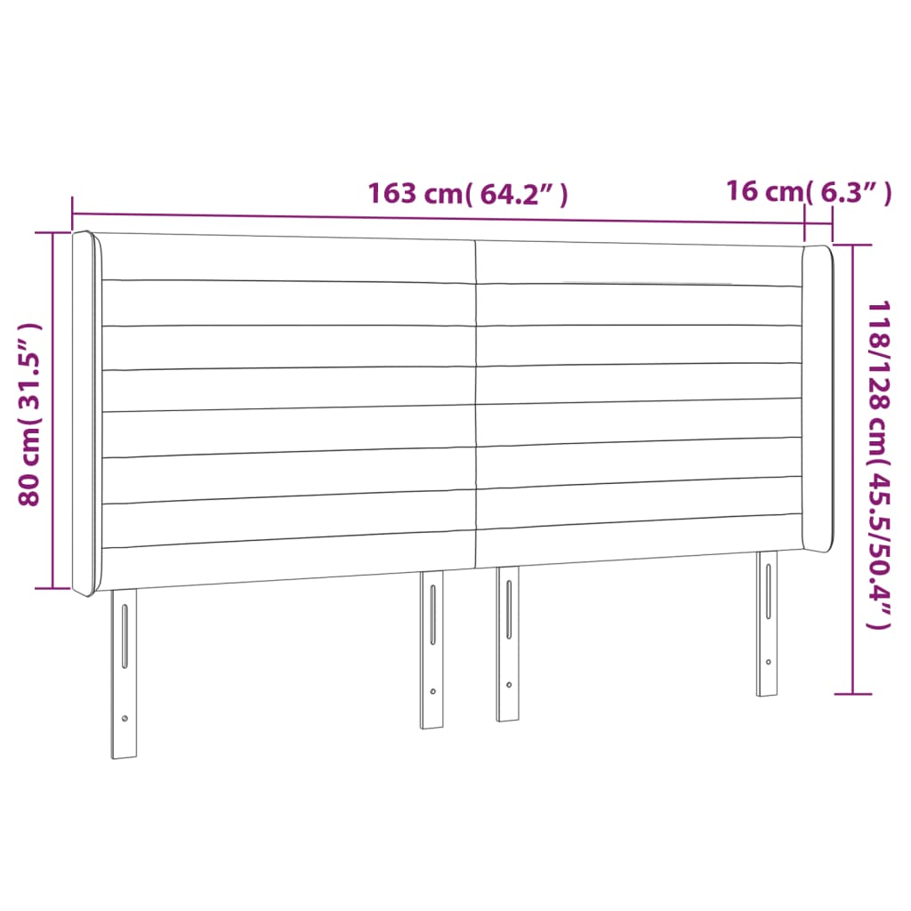 LED posteljno vzglavje svetlo sivo 163x16x118/128 cm blago