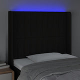 LED posteljno vzglavje črno 83x16x118/128 cm blago