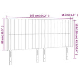 LED posteljno vzglavje temno sivo 163x16x118/128 cm blago