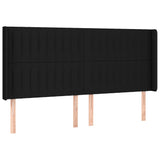 LED posteljno vzglavje črno 163x16x118/128 cm blago