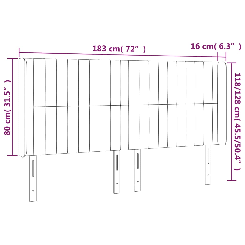 LED posteljno vzglavje svetlo sivo 183x16x118/128 cm blago