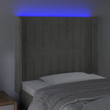 LED posteljno vzglavje svetlo sivo 83x16x118/128 cm žamet