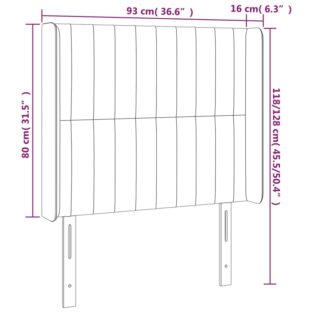 LED posteljno vzglavje svetlo sivo 93x16x118/128 cm žamet