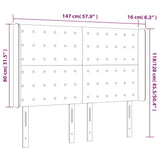 LED posteljno vzglavje krem 147x16x118/128 cm blago