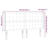 LED posteljno vzglavje modro 163x16x118/128 cm blago