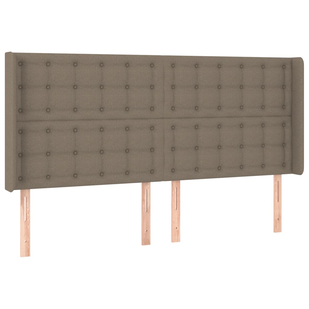 LED posteljno vzglavje taupe 183x16x118/128 cm blago