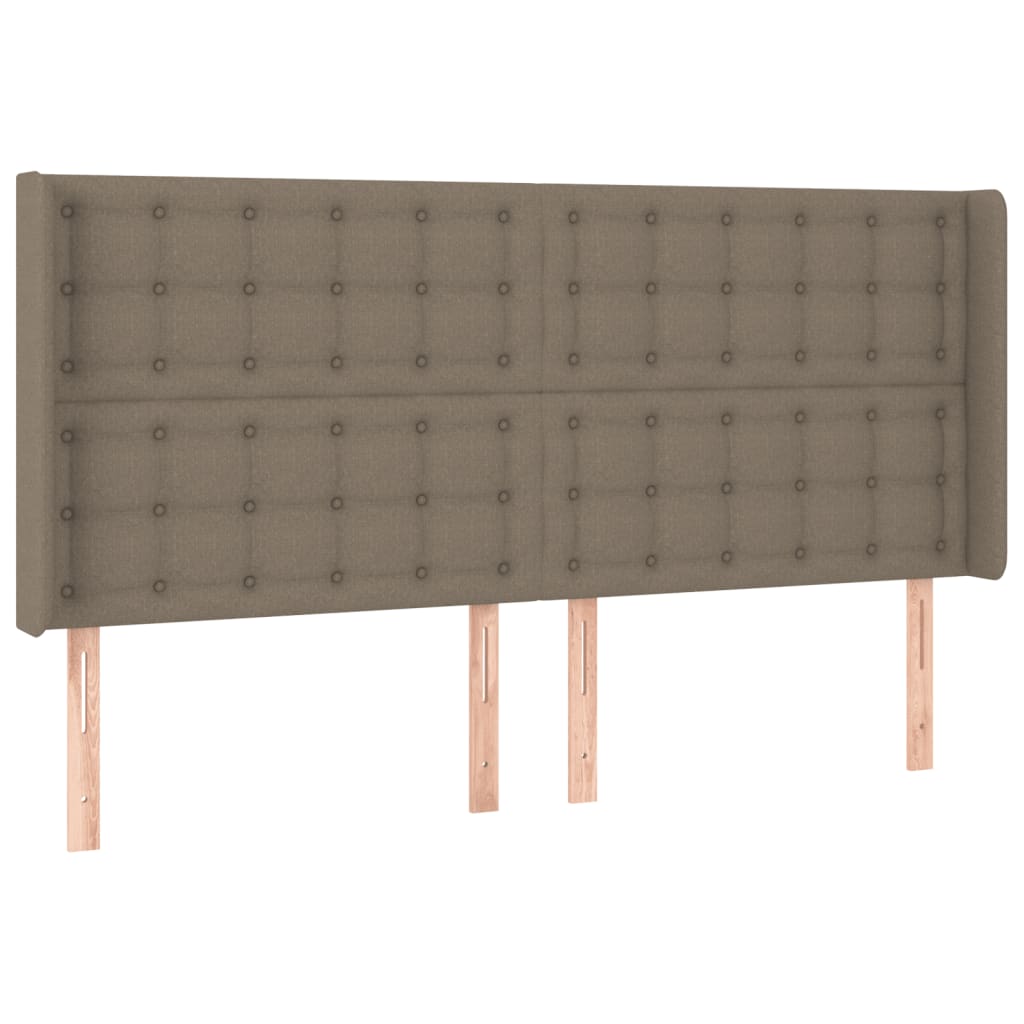 LED posteljno vzglavje taupe 203x16x118/128 cm blago