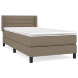 Box spring postelja z vzmetnico taupe 90x190 cm blago