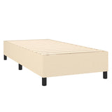 Box spring postelja z vzmetnico LED krem 90x200 cm blago