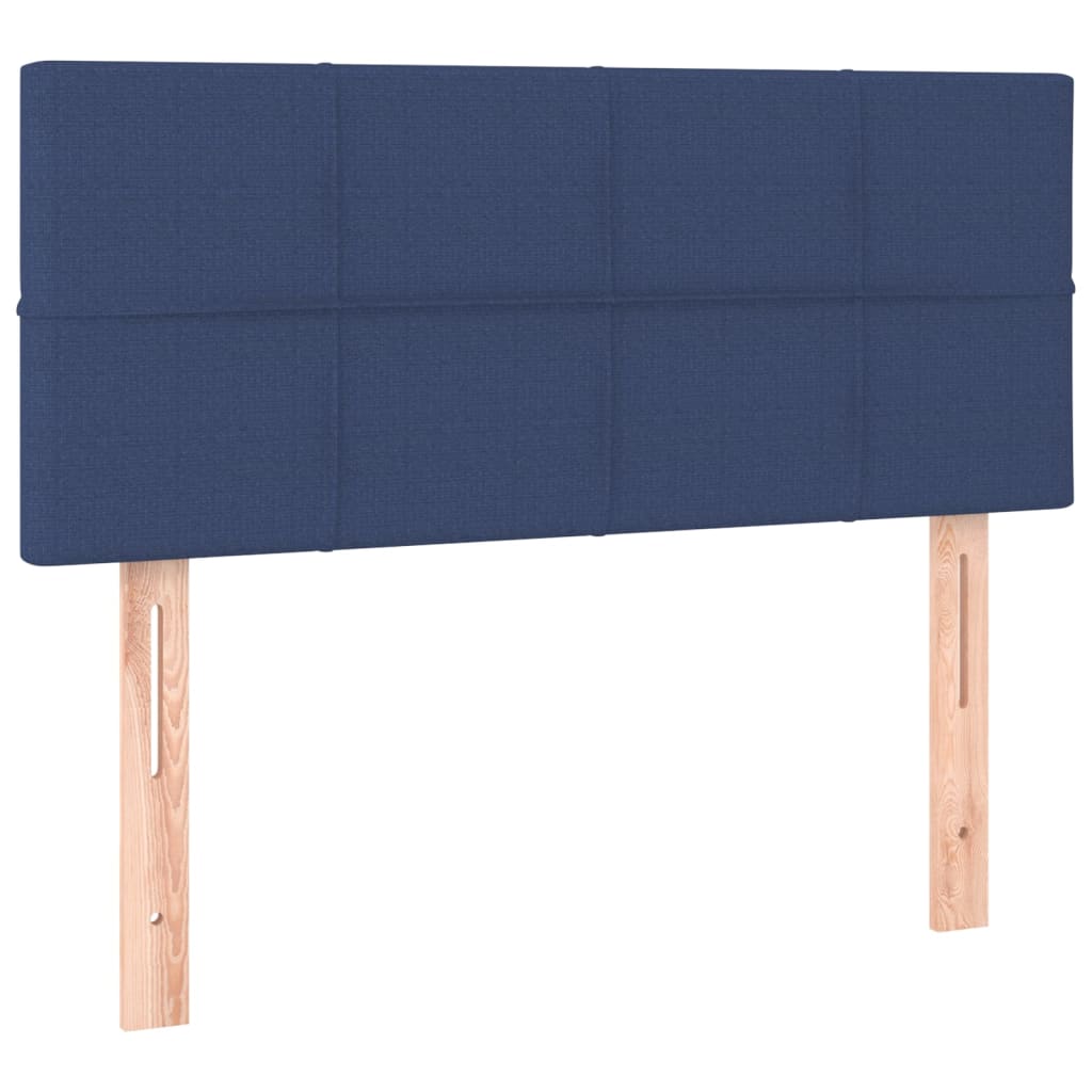 Box spring postelja z vzmetnico LED modra 90x190 cm blago