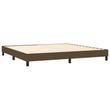 Box spring postelja z vzmetnico temno rjav 200x200 cm blago