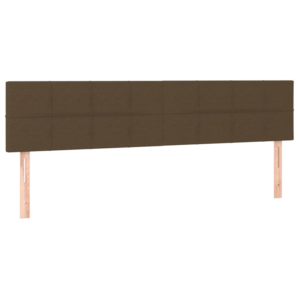 Box spring postelja z vzmetnico temno rjav 200x200 cm blago