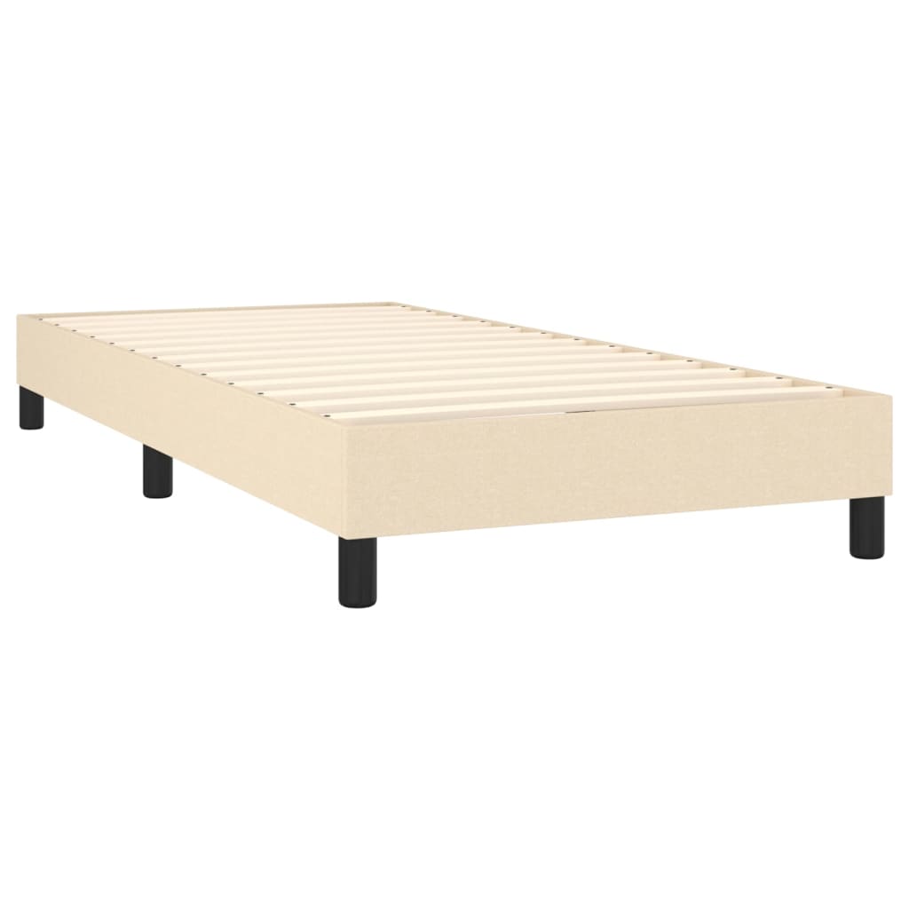 Box spring postelja z vzmetnico krem 90x200 cm blago