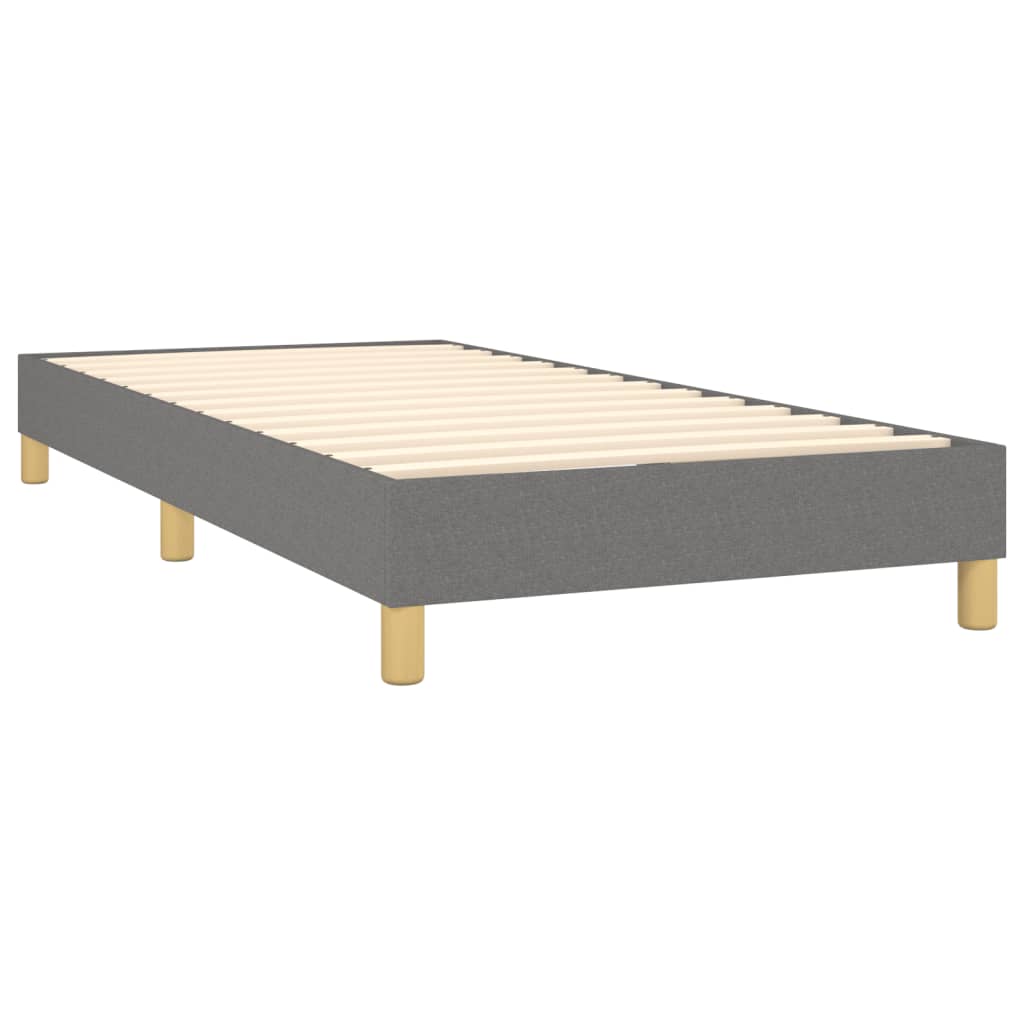 Box spring postelja z vzmetnico temno siva 90x200 cm blago