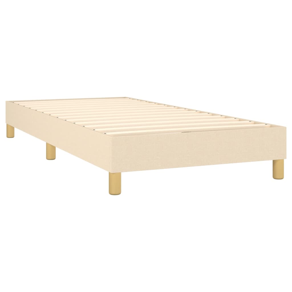 Box spring postelja z vzmetnico krem 90x200 cm blago