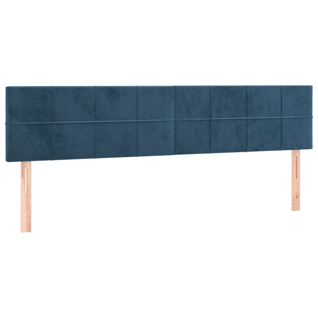 Box spring postelja z vzmetnico temno modra 200x200 cm žamet