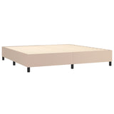 Box spring postelja z vzmetnico kapučino 200x200 cm um. usnje