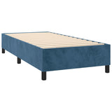 Box spring postelja z vzmetnico temno modra 90x200 cm žamet