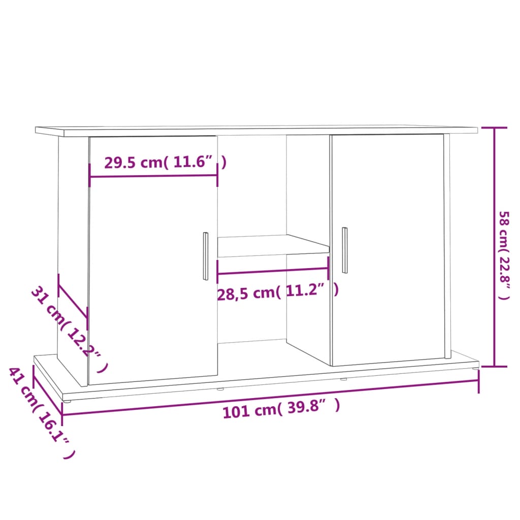 Stojalo za akvarij rjavi hrast 101x41x58 cm inženirski les