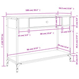 Konzolna mizica sonoma hrast 100x34,5x75 cm inženirski les