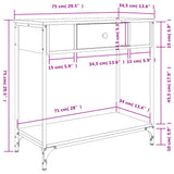 Konzolna mizica sonoma hrast 75x34,5x75 cm inženirski les