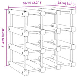 Stojalo za vino za 12 steklenic 36x23x36 cm trdna borovina