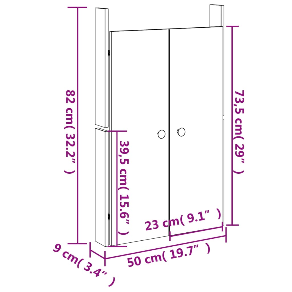 Zunanja kuhinjska vrata 2 kosa bela 50x9x82 cm trdna borovina