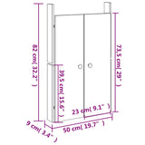 Zunanja kuhinjska vrata 2 kosa bela 50x9x82 cm trdna borovina