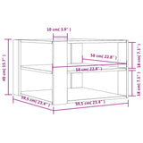 Klubska mizica dimljeni hrast 59,5x59,5x40 cm inženirski les