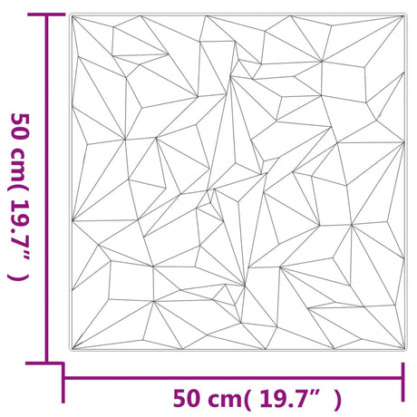 Stenski paneli 12 kosov beli 50x50 cm XPS 3 m² ametist