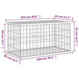 Vrtna klop gabion 103x44x42 cm trdna borovina