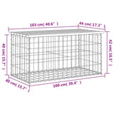 Vrtna klop gabion 103x44x42 cm impregnirana borovina