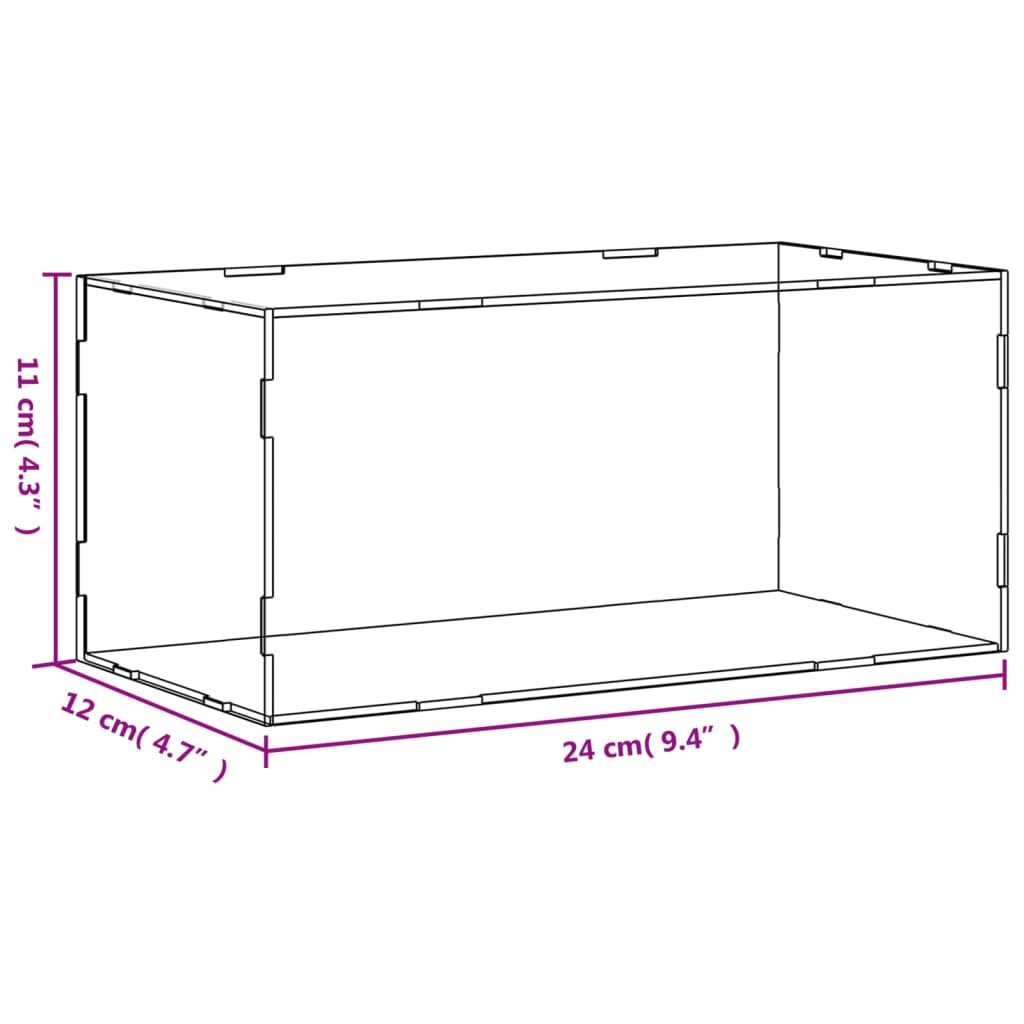 Razstavna škatla prozorna 24x12x11 cm akril