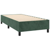 Box spring postelja z vzmetnico temno zelena 90x200 cm žamet