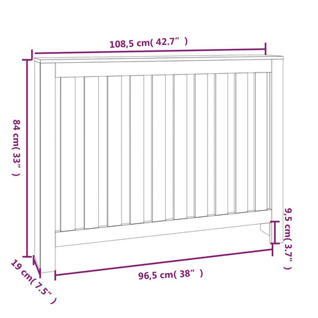 Pokrov za radiator 108,5x19x84 cm trdna borovina