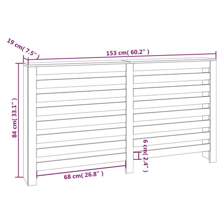 Pokrov za radiator 153x19x84 cm trdna borovina