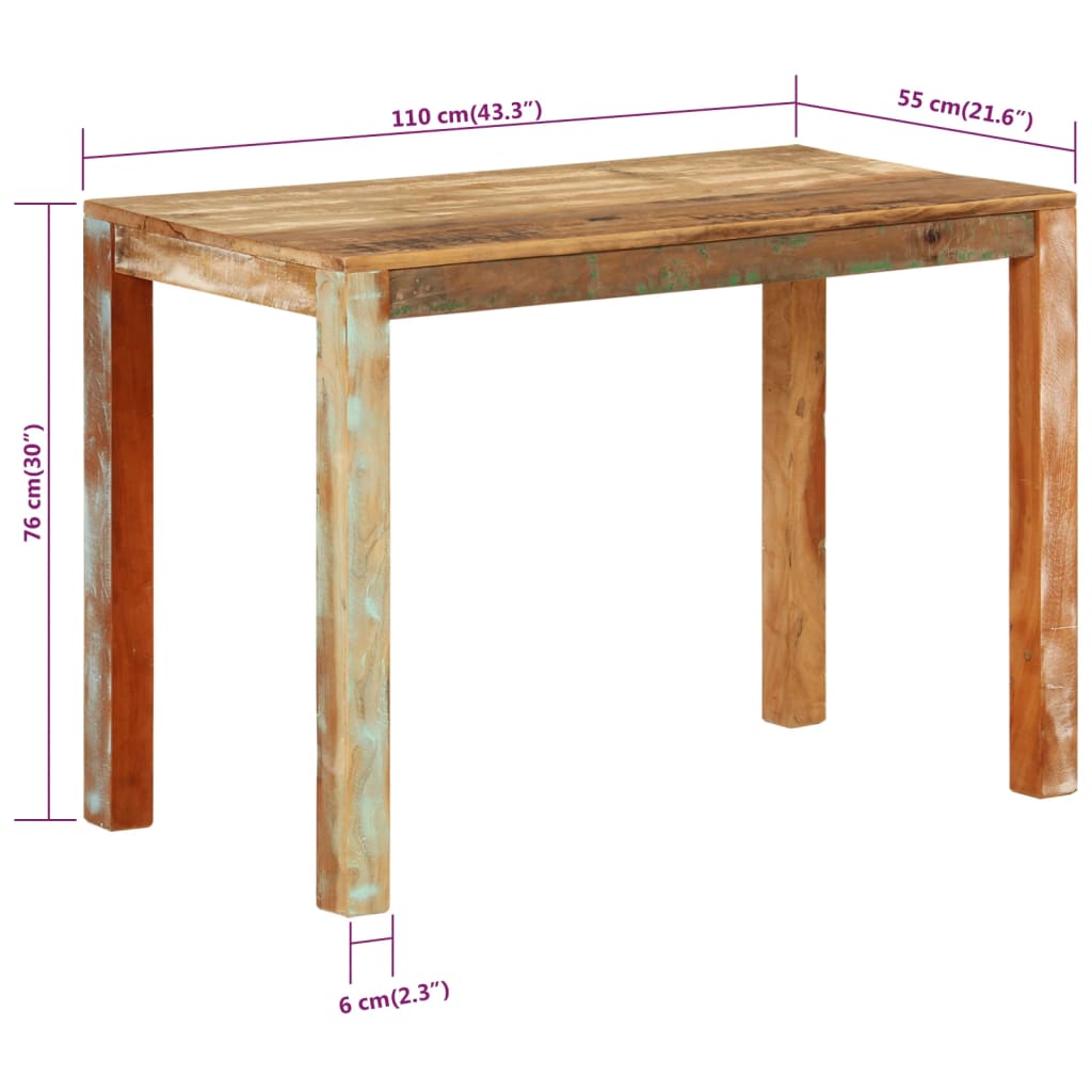 Jedilna miza 110x55x76 cm trden predelan les