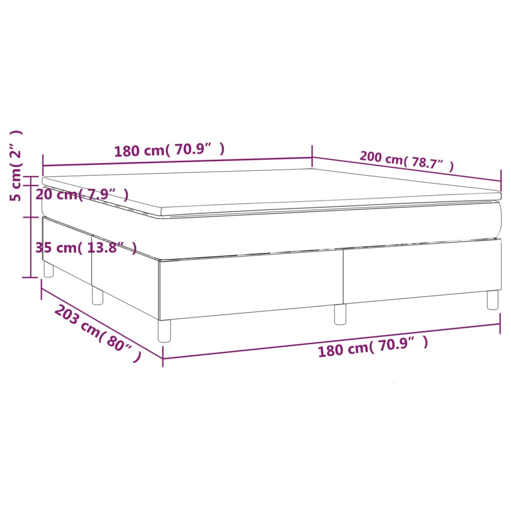 Box spring postelja z vzmetnico kapučino 180x200cm umetno usnje