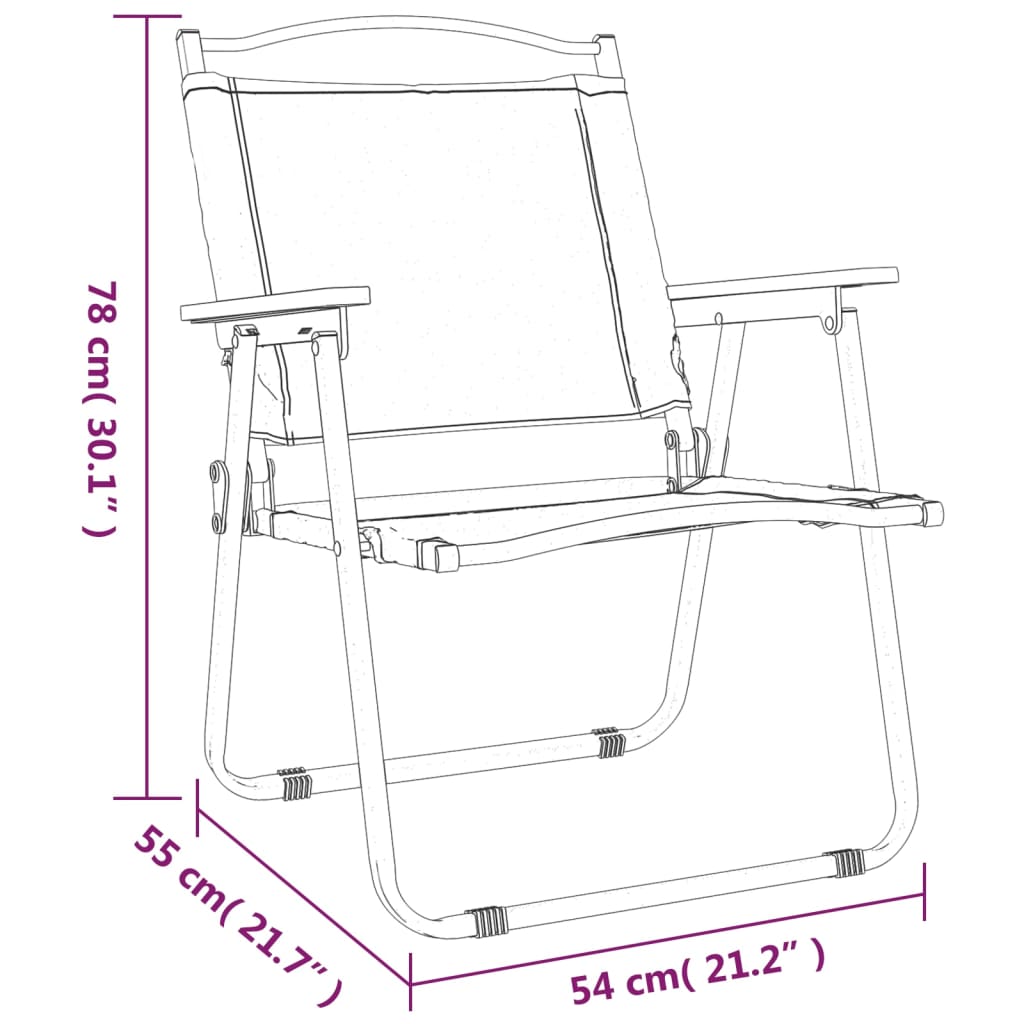 Stoli za kampiranje 2 kosa bež 54x55x78 cm Oxford blago