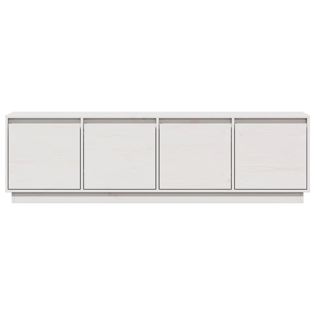 TV omarica bela 156x37x45 cm trdna borovina