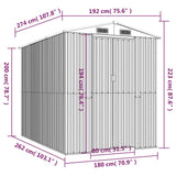 Vrtna lopa zelena 192x274x223 cm pocinkano jeklo