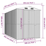 Vrtna lopa zelena 192x357x223 cm pocinkano jeklo