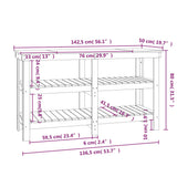 Delovna miza 142,5x50x80 cm trdna borovina