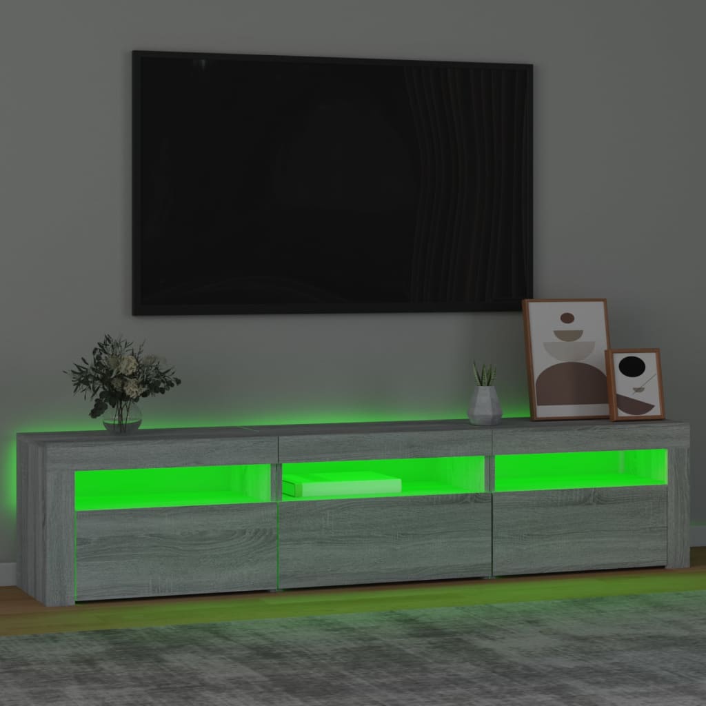 TV omarica z LED lučkami siva sonoma 180x35x40 cm