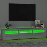 TV omarica z LED lučkami siva sonoma 180x35x40 cm