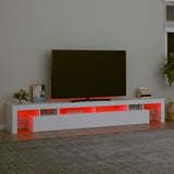 TV omarica z LED lučkami bela 260x36,5x40 cm