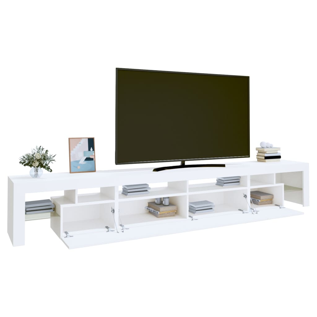 TV omarica z LED lučkami bela 260x36,5x40 cm