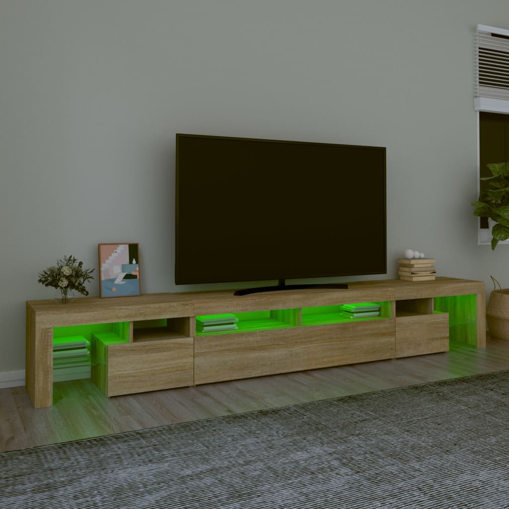 TV omarica z LED lučkami sonoma hrast 260x36,5x40 cm