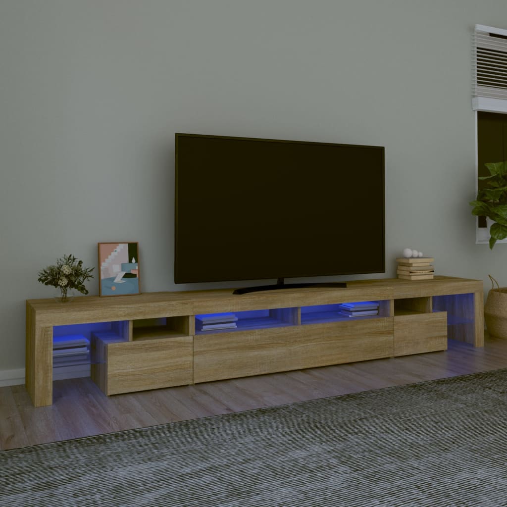 TV omarica z LED lučkami sonoma hrast 260x36,5x40 cm